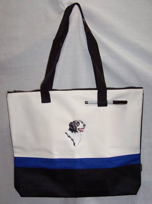 Border Collie Dog Royal Blue black Tote Bag NEW  