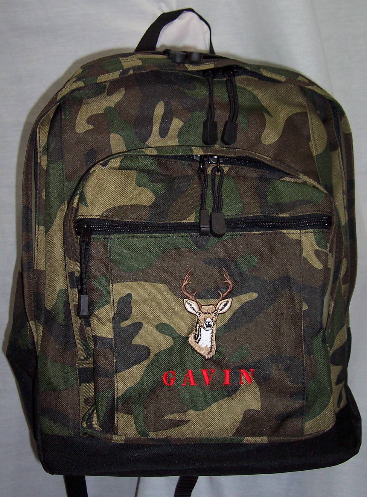 Deer Head Buck Backpack school book bag personalized  