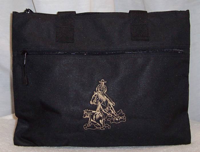 Cutting Horse Portfolio Tote Bag Black NCHA reining  