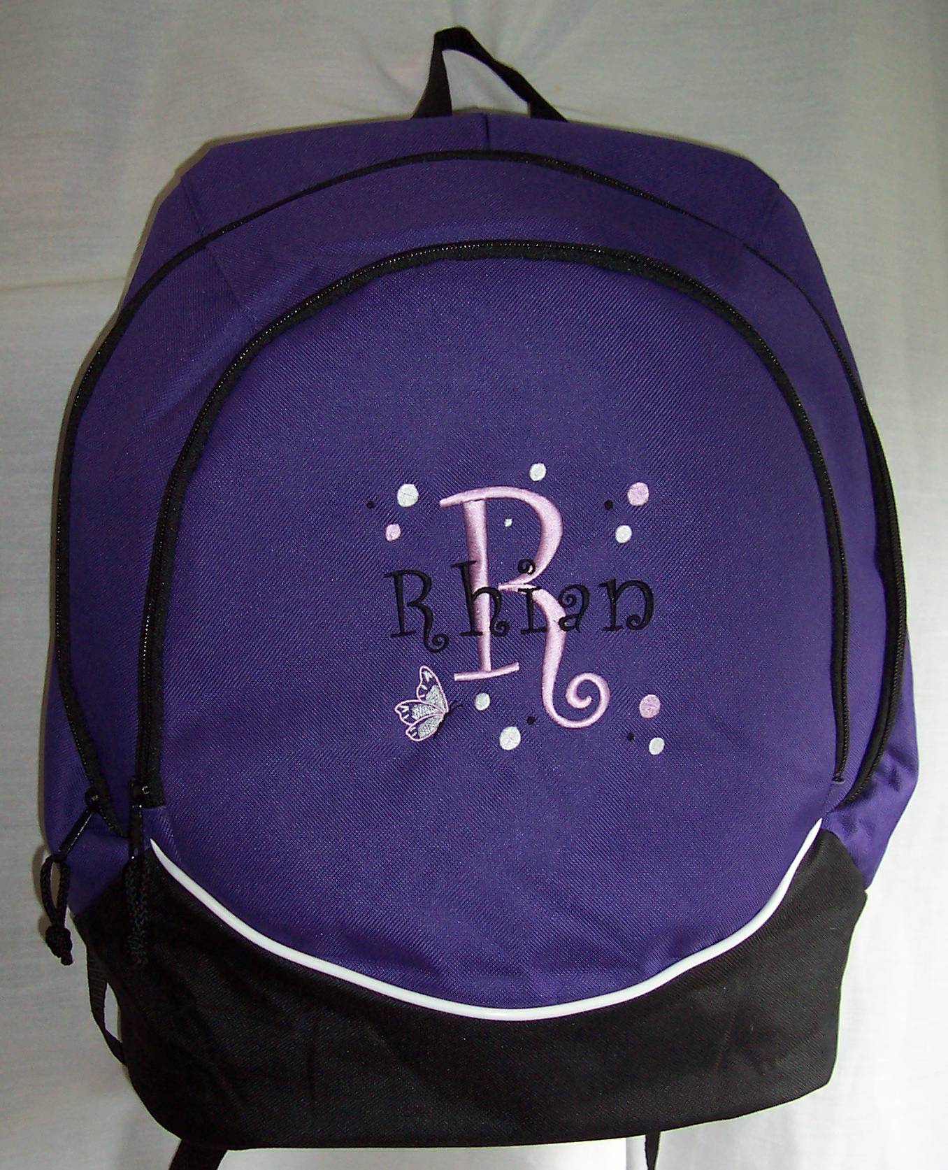 PERSONALIZED monogram Backpack book bag purple NEW  